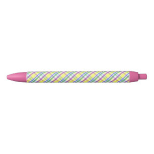 Paaspastel Plaid Spring Pattern Zwarte Inkt Pen