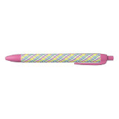 Paaspastel Plaid Spring Pattern Zwarte Inkt Pen (Bodem)