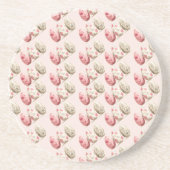 Paaspastel Roze Beige Eggs Zandsteen Onderzetter (Voorkant)
