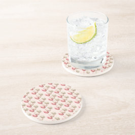 Paaspastel Roze Beige Eggs Zandsteen Onderzetter