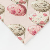 Paaspastel roze beige eieren patroon fleece deken (Hoek)