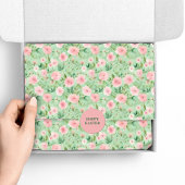 Paaspastel Roze & Groene Bloemen Tissuepapier