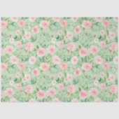 Paaspastel Roze & Groene Bloemen Tissuepapier (Voorkant)