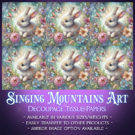 Paaspastelvlinders Bunny Decoupage Tissuepapier