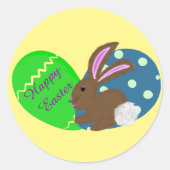 Paaspasteuze blauwe groene paaseieren ronde sticker (Voorkant)