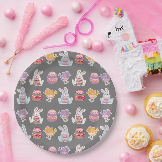 Paaspatroon Sonic Silver Paper-Borden Papieren Bordje (Feest)