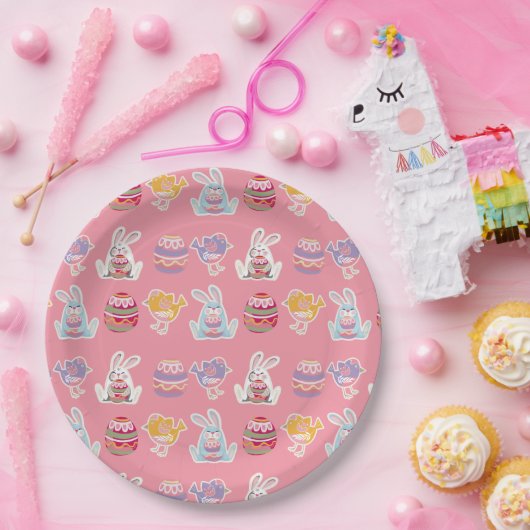 Paaspatroon Vanilla Ice Paper-Borden Papieren Bordje (Feest)