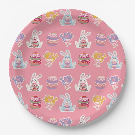 Paaspatroon Vanilla Ice Paper-Borden Papieren Bordje (Voorkant)