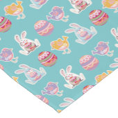 Paaspatroonenblauw tafelblad korte tafelloper (Hoek)