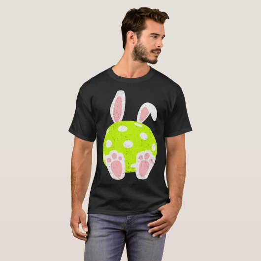Paaspickleball konijntje oren bal schattig konijn  t-shirt (Voorkant volledig)