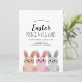 Paaspicknick en Egg Hunt feest met baby konijntjes Kaart (Staand voorkant)