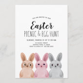 Paaspicknick en Egg Hunt feest met baby konijntjes Kaart (Voorkant)