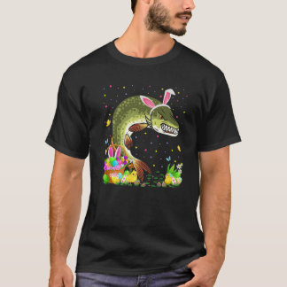 Paaspike Fish Bunny Egg Pike Easter Sun T-shirt