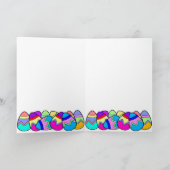 Paaspinguïn met gekleurde eieren feestdagen kaart (Binnen)