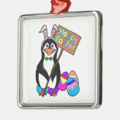 Paaspinguïn met gekleurde eieren metalen ornament (Links)