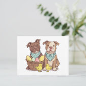 Paaspit Bull Dogs Feestdagenkaart (Staand voorkant)