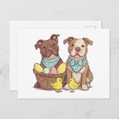 Paaspit Bull Dogs Feestdagenkaart (Voorkant / Achterkant)