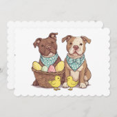 Paaspit Bull Dogs Feestdagenkaart (Voorkant / Achterkant)