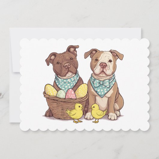 Paaspit Bull Dogs Feestdagenkaart (Voorkant)