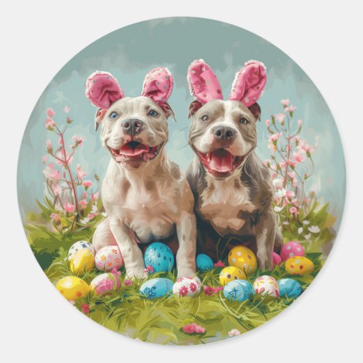 Paaspit Bull Dogs Ronde Sticker (Voorkant)
