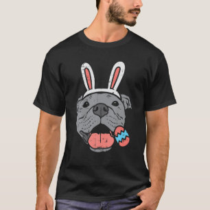 Paaspitbull Bunny Face Pittie Hondenliefhebber Man T-shirt