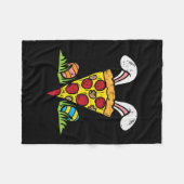 Paaspizza Slice Bunny Oars Leuke Snack Food Lover Fleece Deken (Voorkant (Horizontaal))