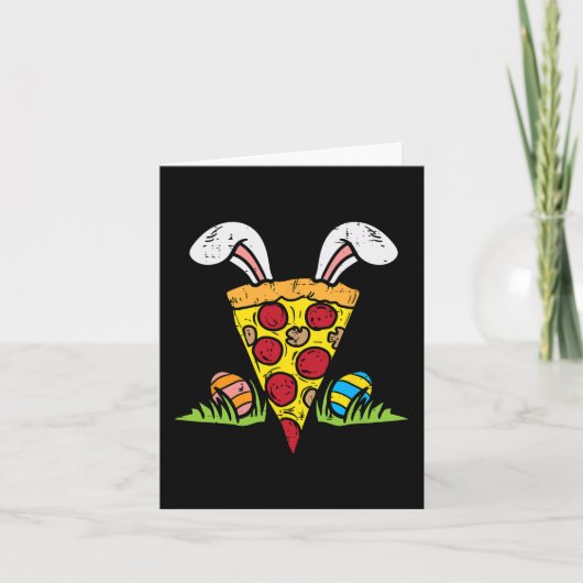 Paaspizza Slice Bunny Oars Leuke Snack Food Lover Kaart (Voorkant)