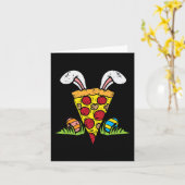 Paaspizza Slice Bunny Oars Leuke Snack Food Lover Kaart (Gele Bloem)