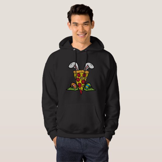 Paaspizza Slice Bunny Oars Snack Food Lover Foo Hoodie (Voorkant volledig)