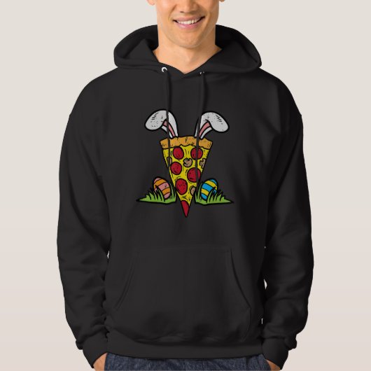 Paaspizza Slice Bunny Oars Snack Food Lover Foo Hoodie (Voorkant)
