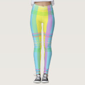 Paasplank Blauw Geel Roze Lavendellegging Leggings (Voorkant)