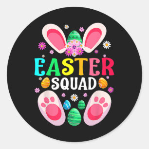 Paasploeg Familie Matching Pasen Dag Konijn Ei Ronde Sticker