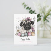 Paasplug rustieke botanische bloemen feestdagenkaart (Staand voorkant)