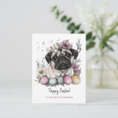 Paasplug rustieke botanische bloemen feestdagenkaart (Staand voorkant)