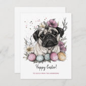 Paasplug rustieke botanische bloemen feestdagenkaart (Voorkant / Achterkant)