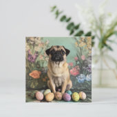 Paasplug rustieke botanische bloemenchic feestdagenkaart (Staand voorkant)