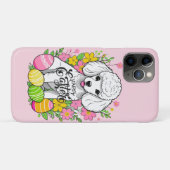 Paaspoedel met bloemen Case-Mate iPhone case (Achterkant (horizontaal))