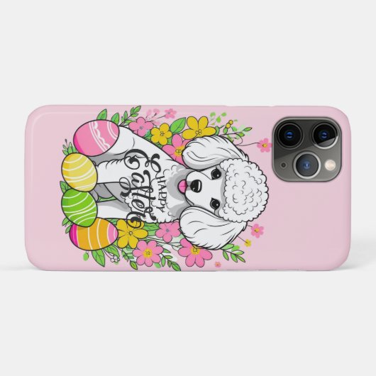 Paaspoedel met bloemen Case-Mate iPhone case (Achterkant (horizontaal))