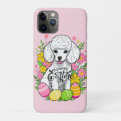 Paaspoedel met bloemen Case-Mate iPhone case (Achterkant)