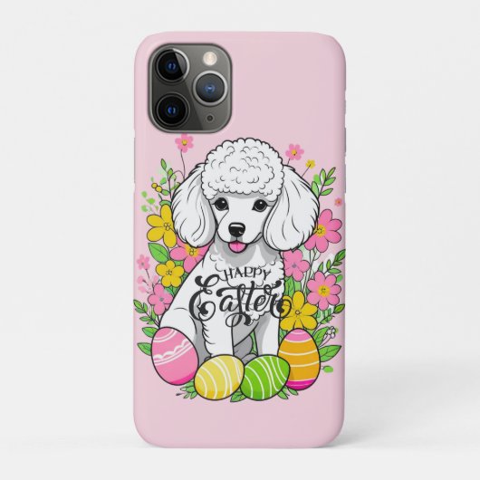 Paaspoedel met bloemen Case-Mate iPhone case (Achterkant)