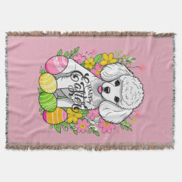 Paaspoedel met bloemen deken