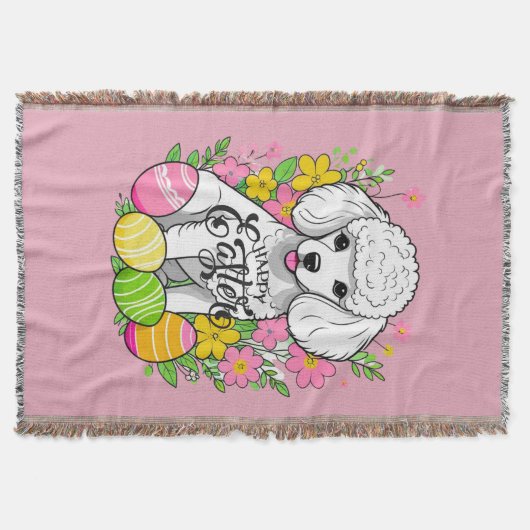 Paaspoedel met bloemen deken (Voorkant)