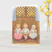  paasportret voor warme kinderen kaart (Gele Bloem)