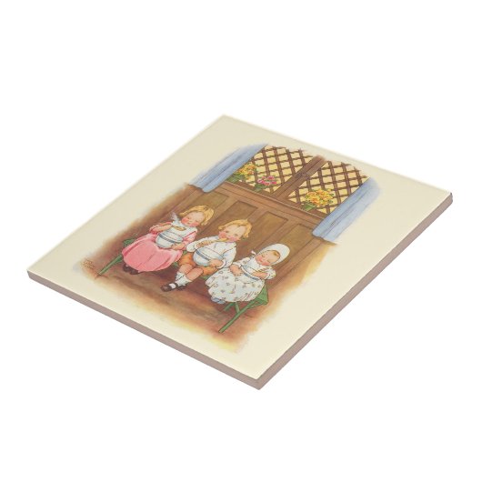  paasportret voor warme kinderen tegeltje (Zijkant)