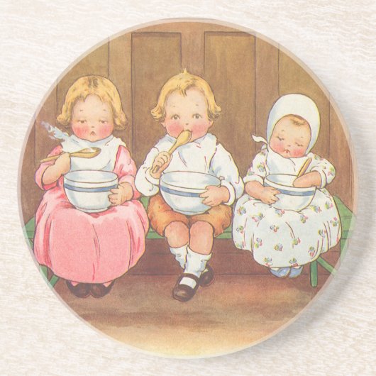 paasportret voor warme kinderen zandsteen onderzetter (Voorkant)