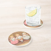 paasportret voor warme kinderen zandsteen onderzetter (Zijkant)