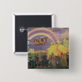 Paasprocessor, 1915 vierkante button 5,1 cm (Voorkant /achterkant)