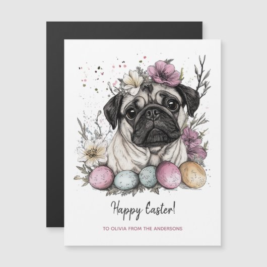 Paaspug rustieke waterverf bloemen (Voorkant / Achterkant)