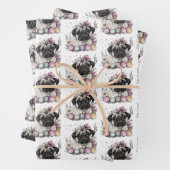 Paaspug waterverf bloemig inpakpapier vel (In situ)