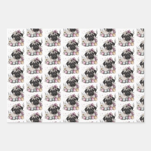 Paaspug waterverf bloemig inpakpapier vel (Voorkant)